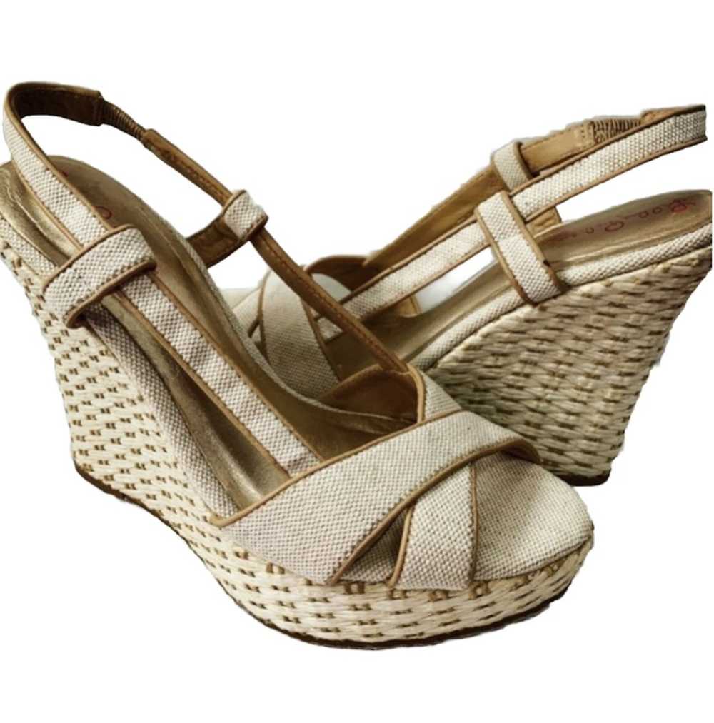 Lilly Pulitzer Ashley Raffia Weave Canvas Wedges - image 2