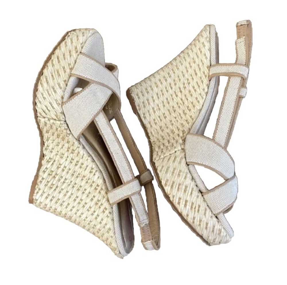 Lilly Pulitzer Ashley Raffia Weave Canvas Wedges - image 4