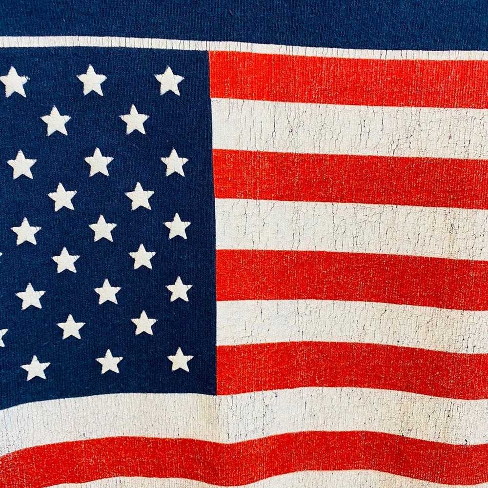 Vintage USA Flag tee shirt 90s FOTL American blue… - image 2