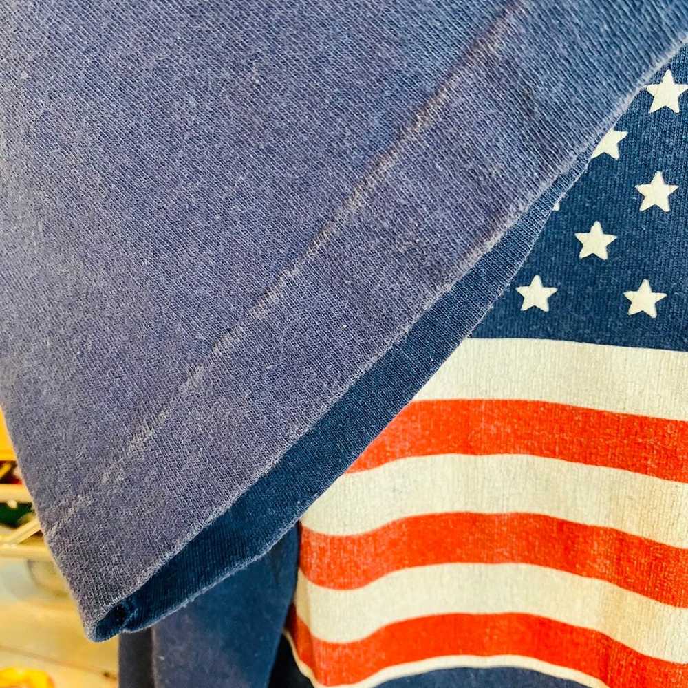 Vintage USA Flag tee shirt 90s FOTL American blue… - image 7