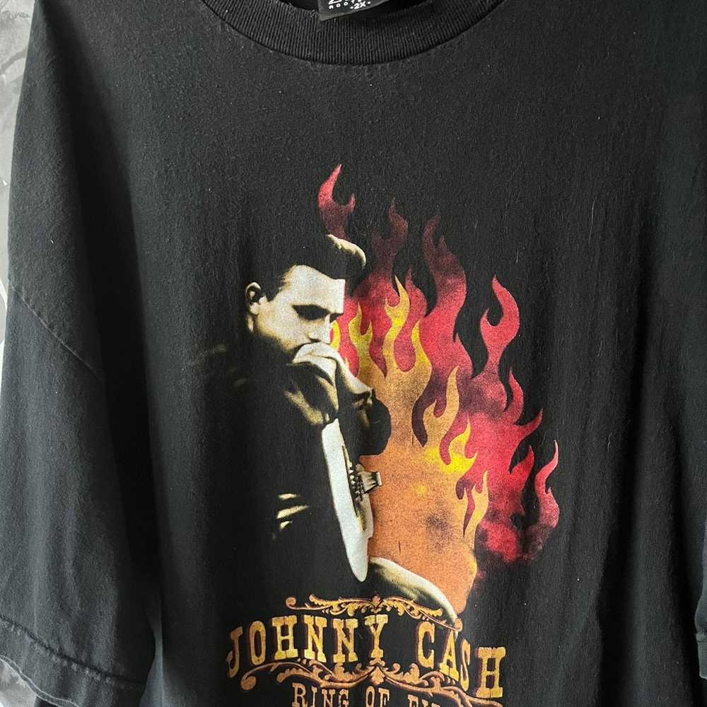 Vintage Johnny Cash Shirt Ring Of Fire Zion - image 4