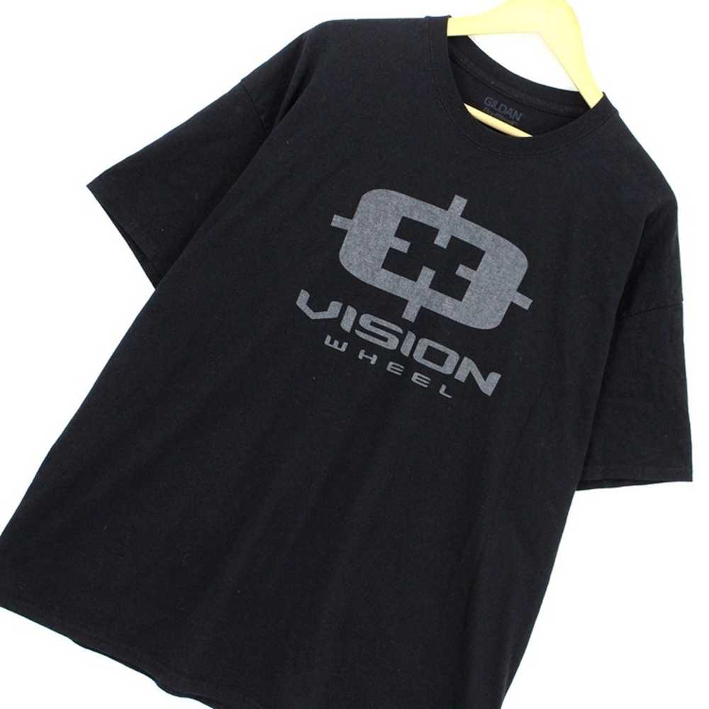 Vintage Gildan T-Shirt Men's Black Short Sleeve V… - image 2