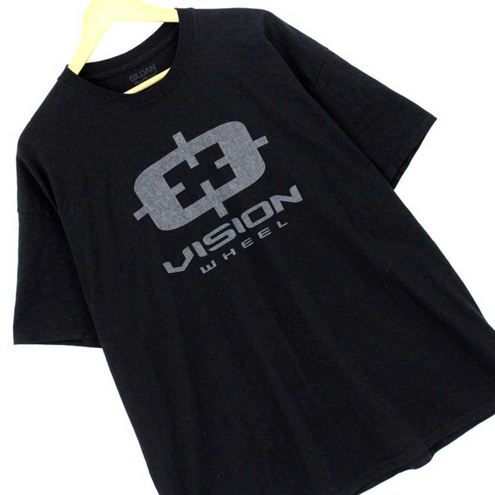 Vintage Gildan T-Shirt Men's Black Short Sleeve V… - image 3