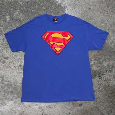 Vintage 2001 Superman DC Comics Blue T Shirt Lice… - image 1