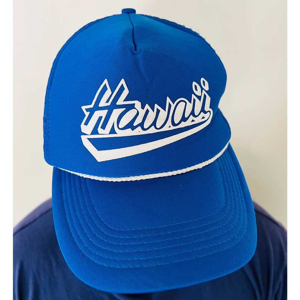 Trucker Hat Vintage Blue Hawaii Men's Snapback Ha… - image 1