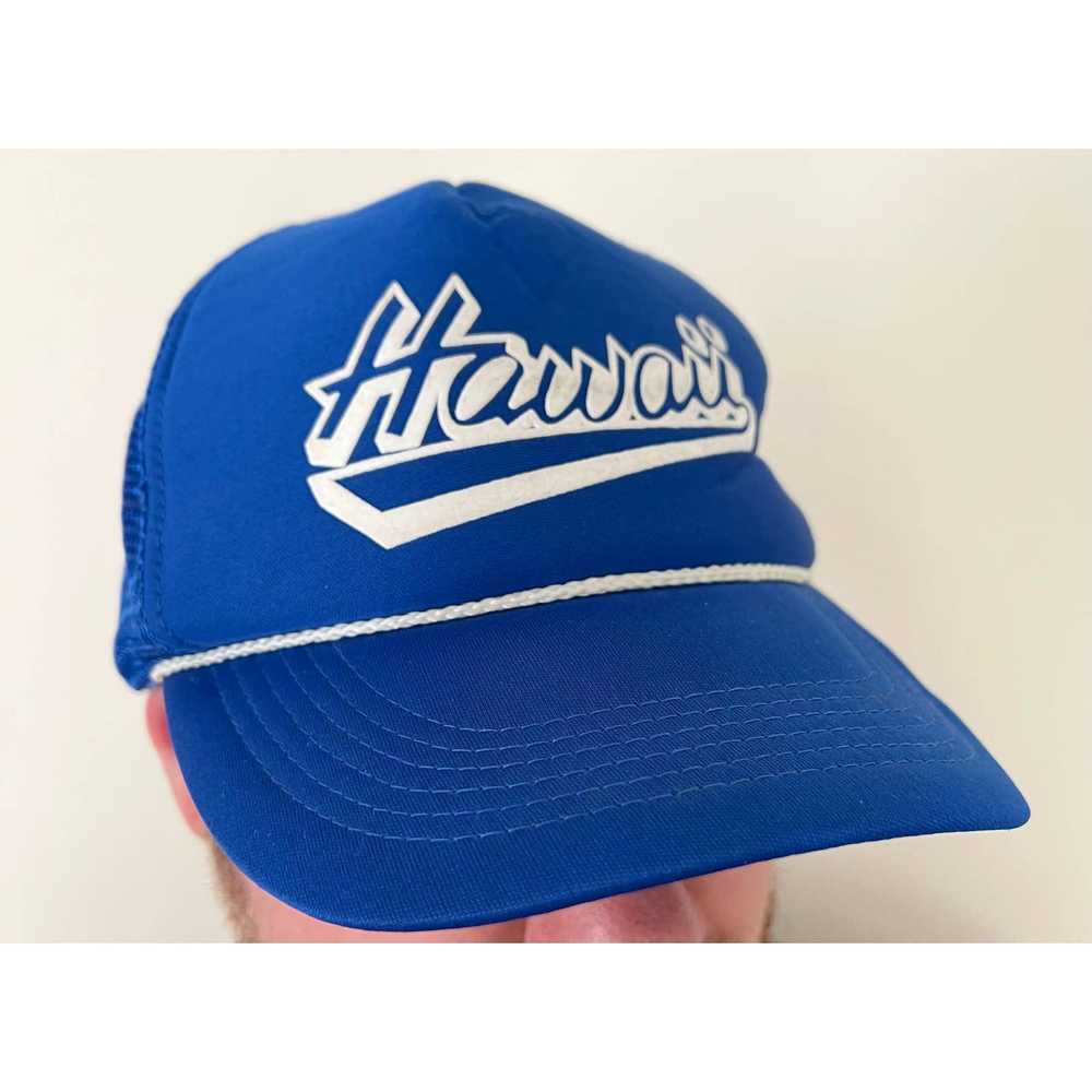 Trucker Hat Vintage Blue Hawaii Men's Snapback Ha… - image 3