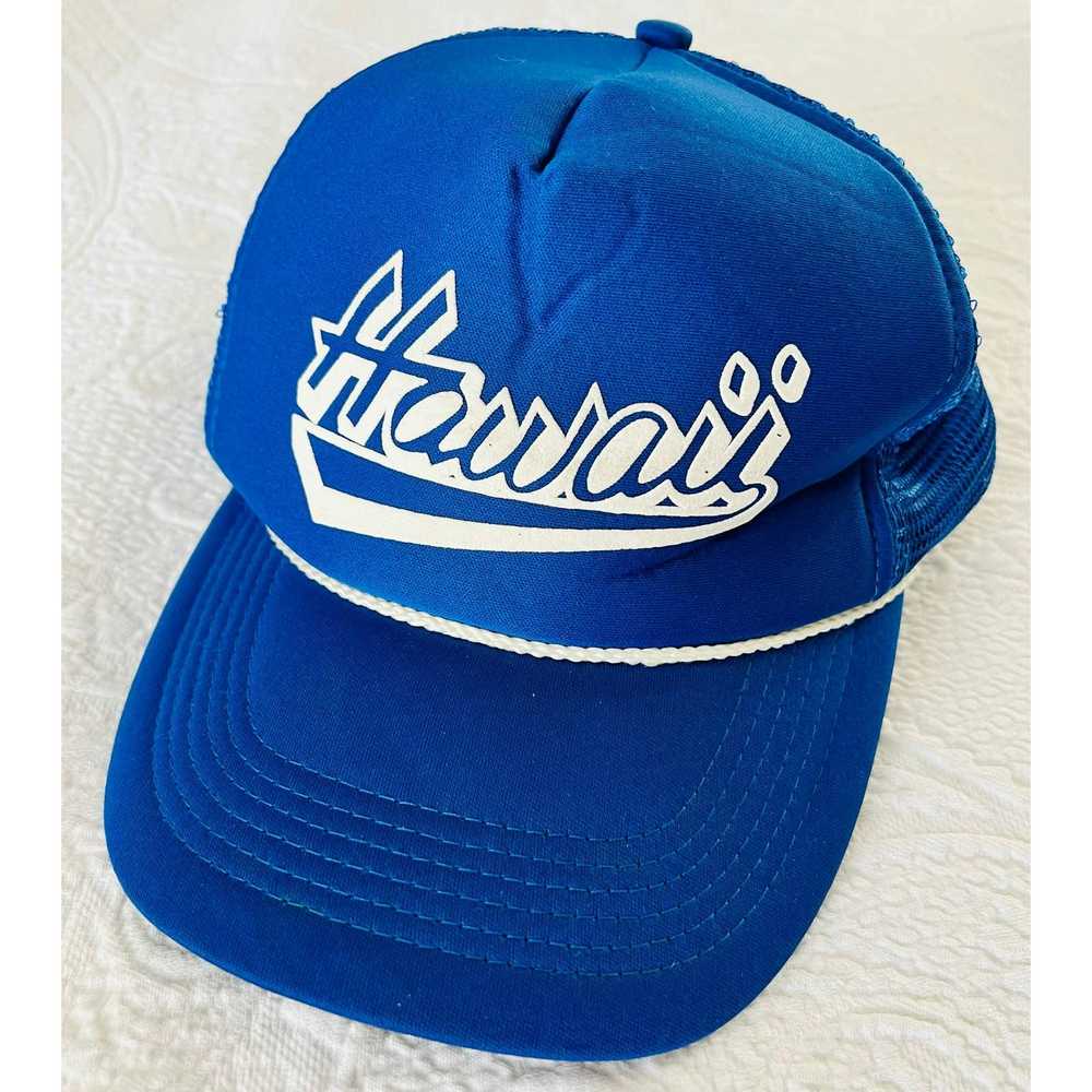 Trucker Hat Vintage Blue Hawaii Men's Snapback Ha… - image 5