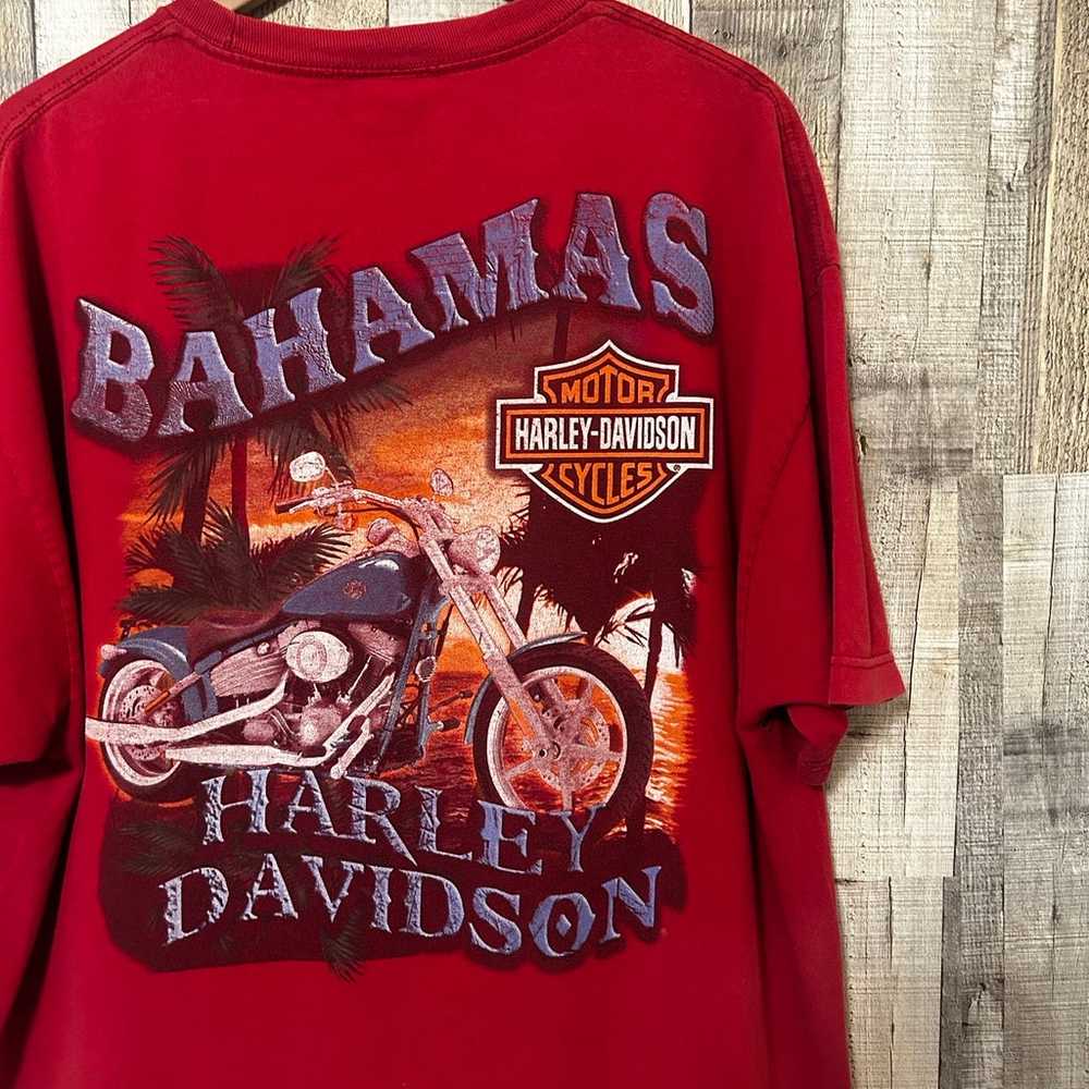 Vintage Harley Davidson Bahamas Graphic Biker T-s… - image 3