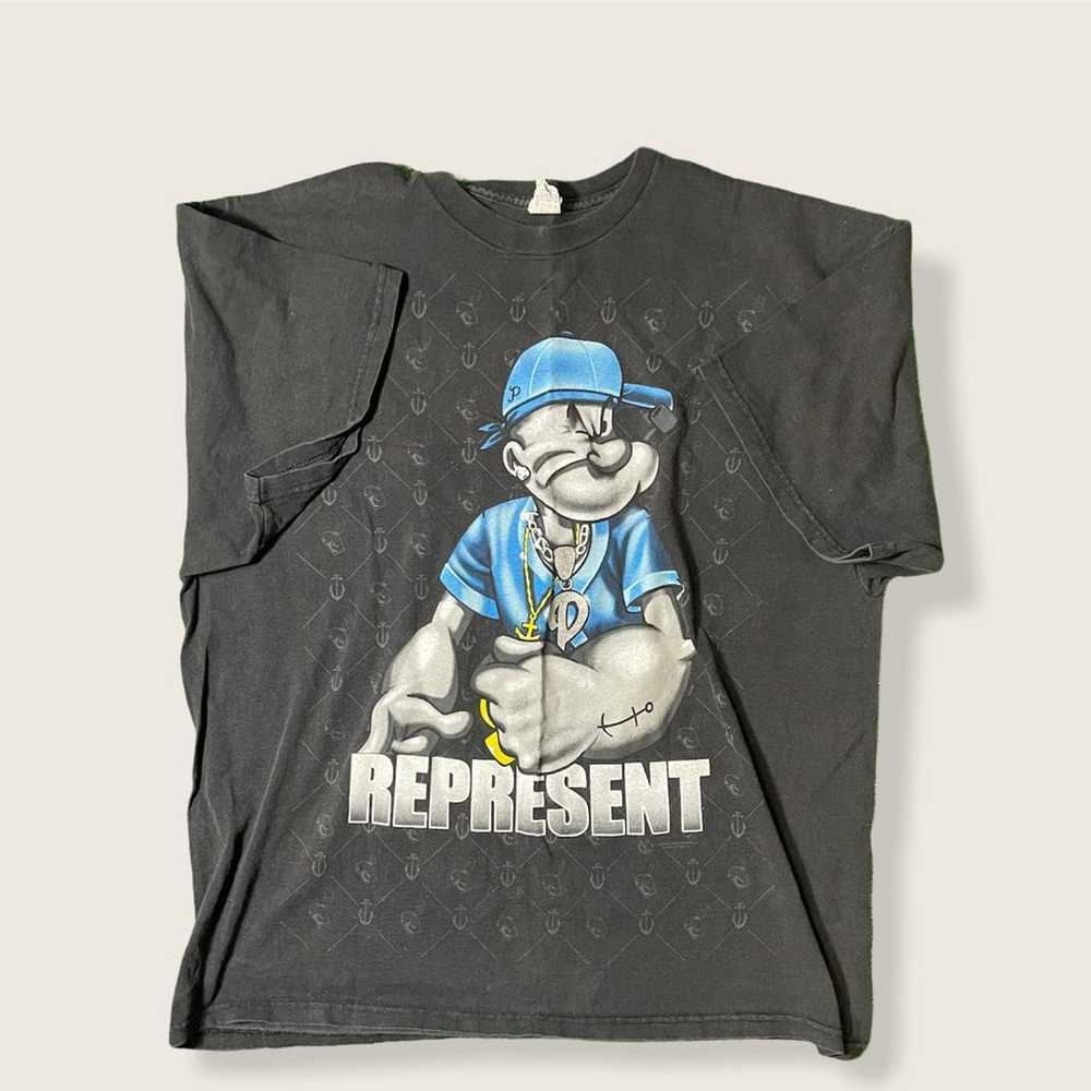 Vintage Y2k Iced Out Gangster Popeye Shi - image 1