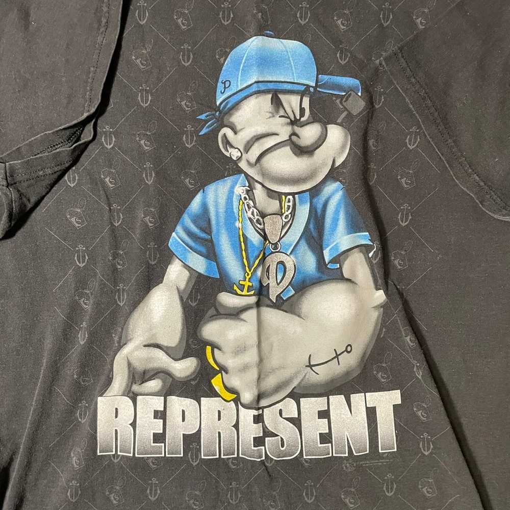 Vintage Y2k Iced Out Gangster Popeye Shi - image 2