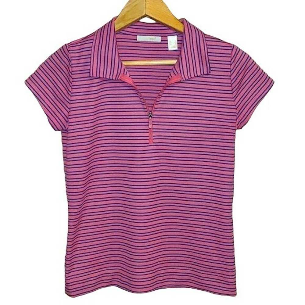 Other Liz Claiborne Small Pink Blue Striped Golf … - image 1