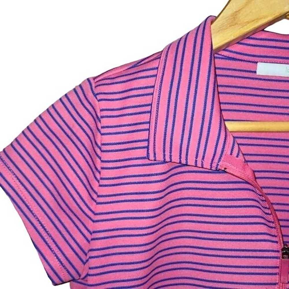 Other Liz Claiborne Small Pink Blue Striped Golf … - image 2