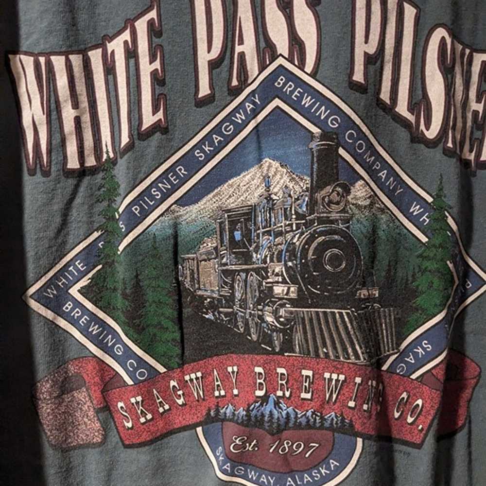 Vintage 90s White Pass Pilsner Train Blue XX-Larg… - image 2