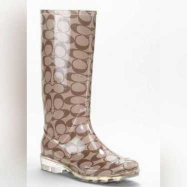 Coach Coach Signature Tall Jelly Rain Boots 8