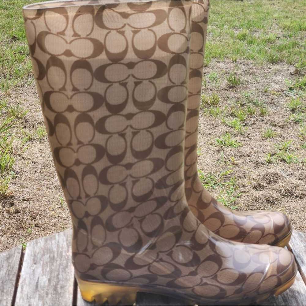 Coach Coach Signature Tall Jelly Rain Boots 8 - image 2