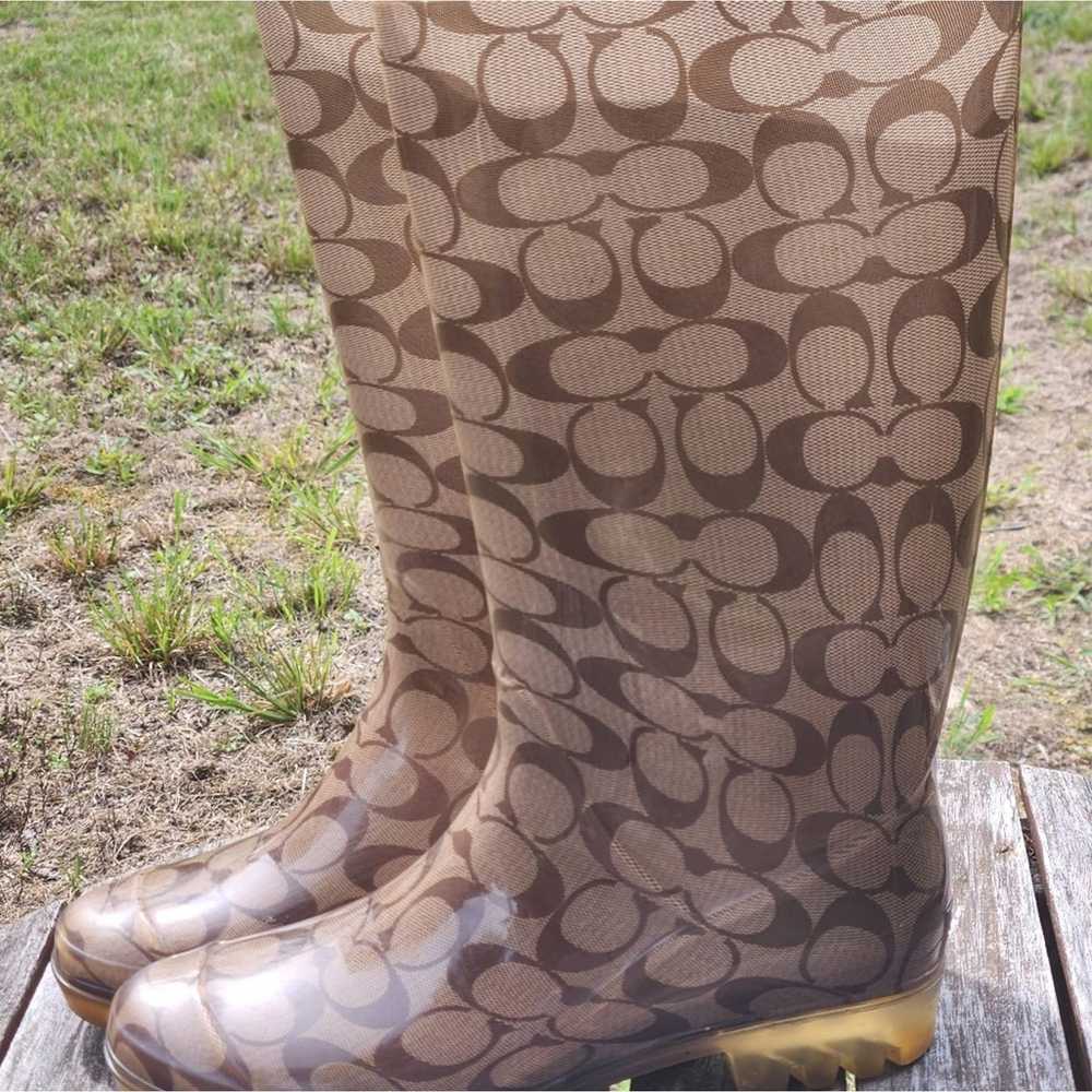 Coach Coach Signature Tall Jelly Rain Boots 8 - image 4