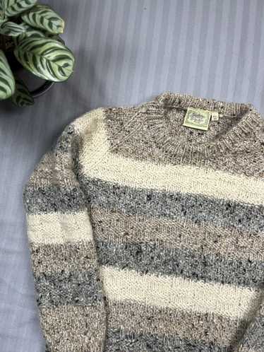 Vintage Knit Sweater Gaeltarra Handmade beige bro… - image 1