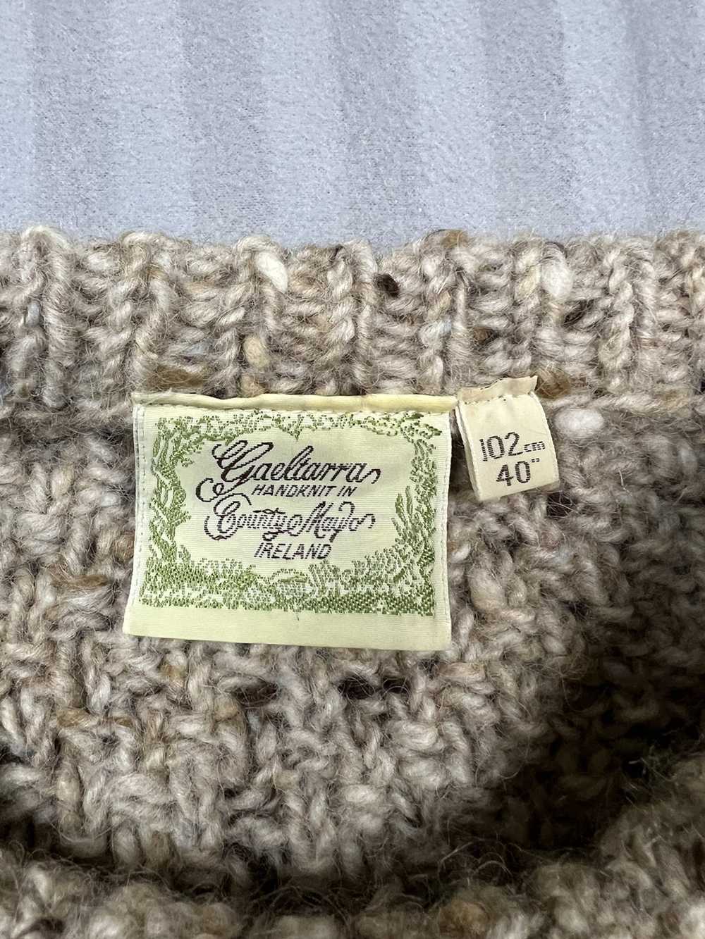 Vintage Knit Sweater Gaeltarra Handmade beige bro… - image 3