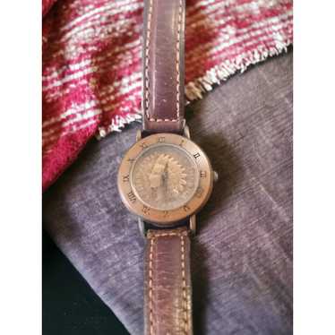 Vintage Exquisite brown and gold tribal watch - image 1