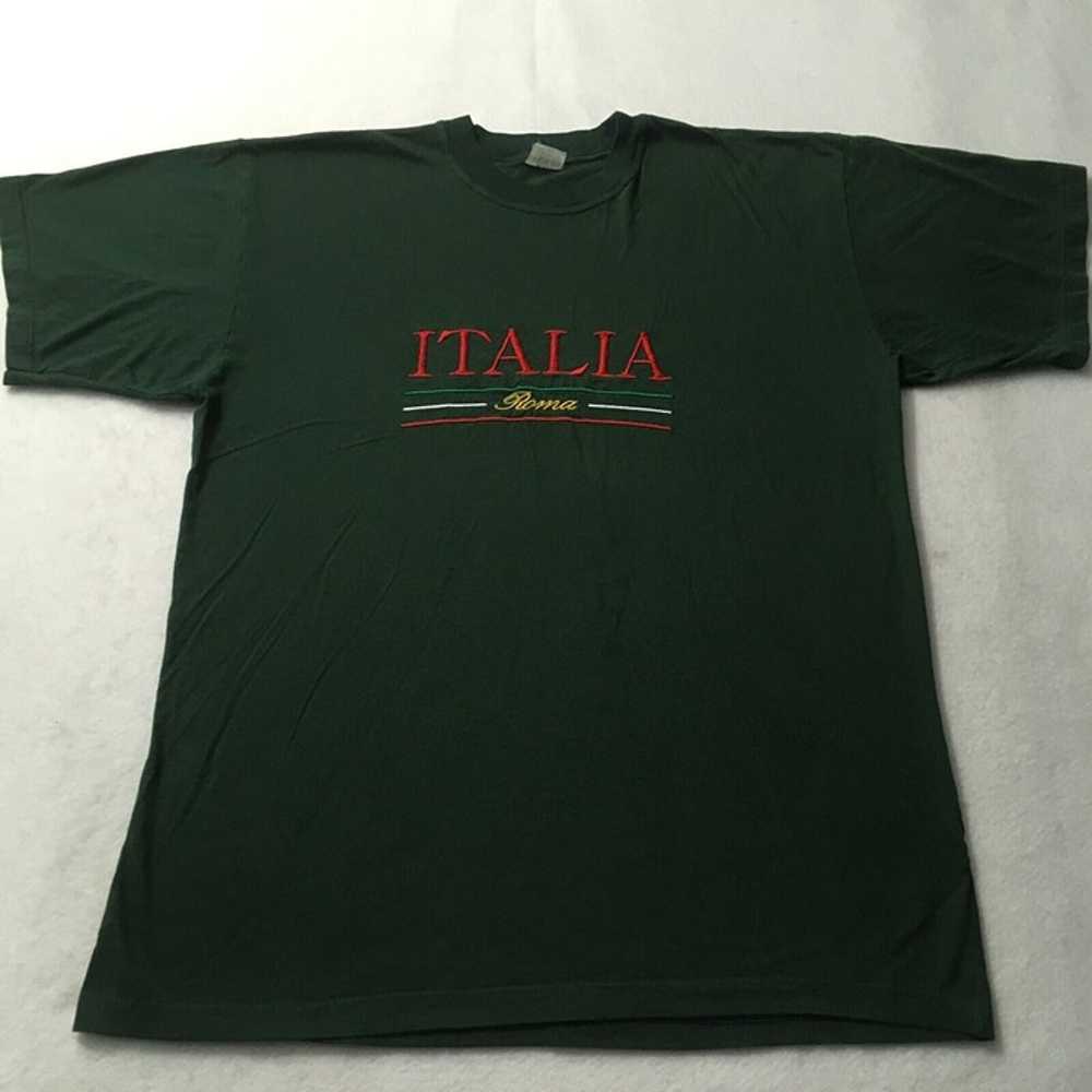 Vintage Art Green Tee Shirt ITALIA ROMA  embroide… - image 2