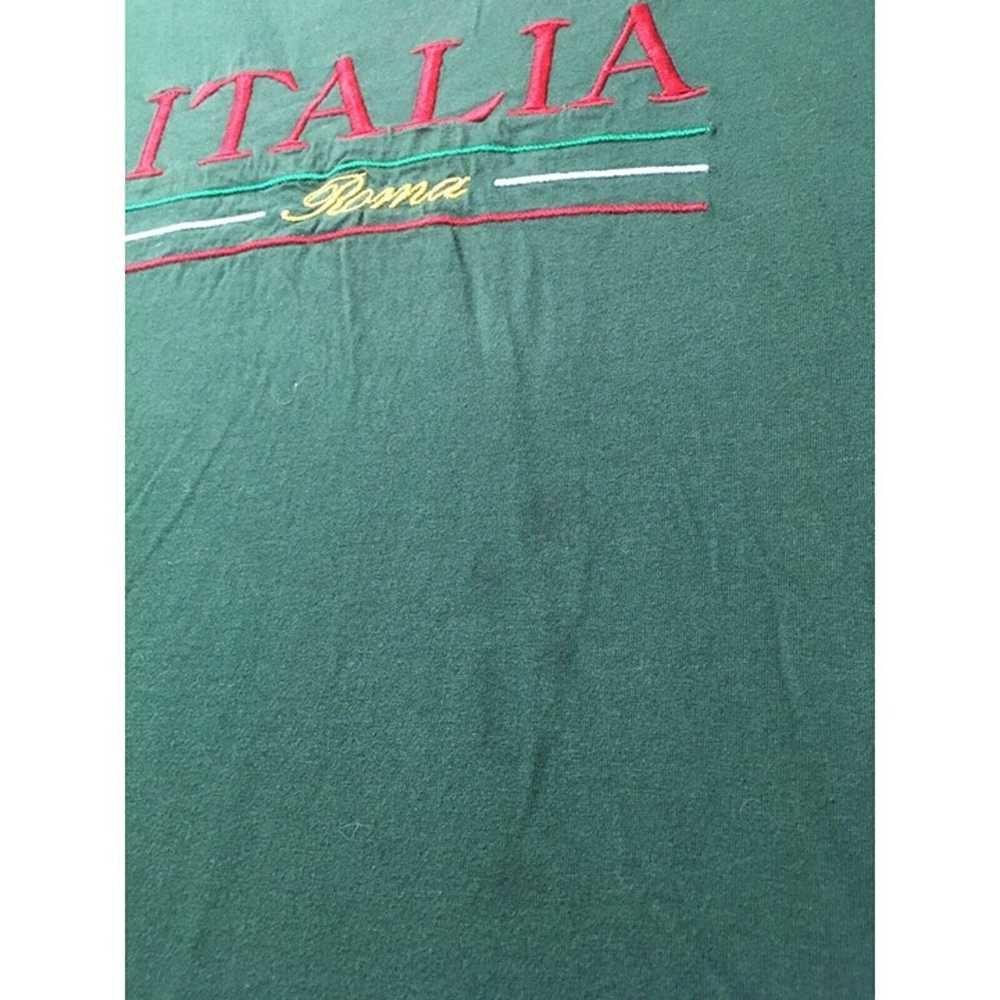 Vintage Art Green Tee Shirt ITALIA ROMA  embroide… - image 4