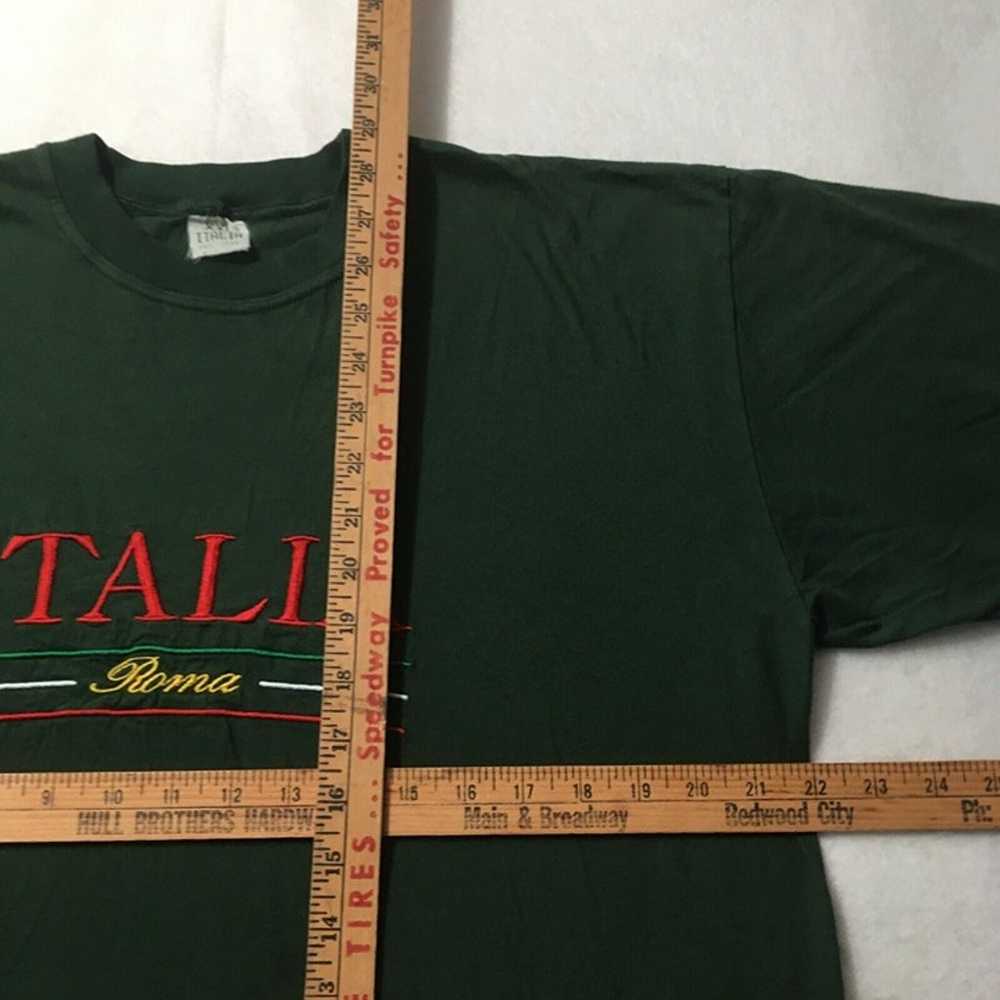 Vintage Art Green Tee Shirt ITALIA ROMA  embroide… - image 5