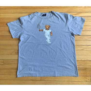 Mens Polo Ralph Lauren blue Fishing Bear Slim T-Shirt