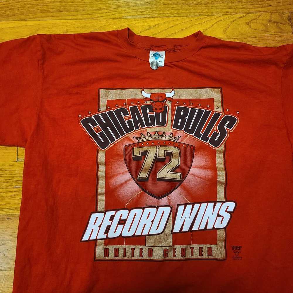 VTG 90s Chicago Bulls 72 Record Wins Double Sided… - image 2