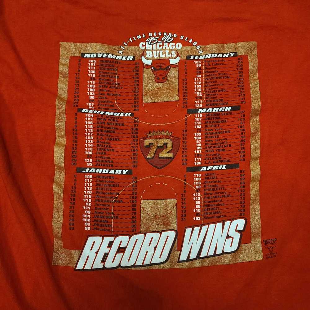 VTG 90s Chicago Bulls 72 Record Wins Double Sided… - image 4