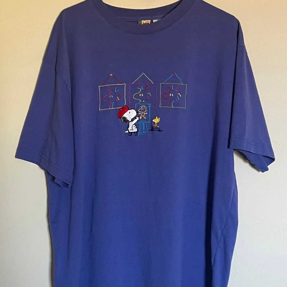 90s Vintage Peanuts Snoopy Woodstock Embroidered … - image 1