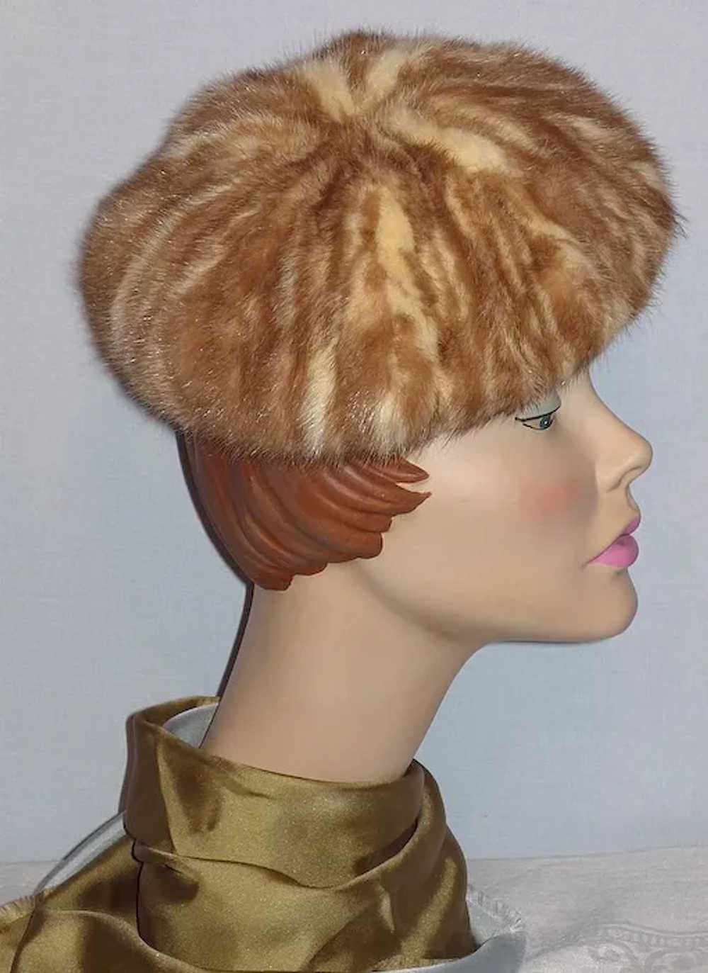 Vintage 1960s Vera Whistler Mink Beret Style Hat … - image 2