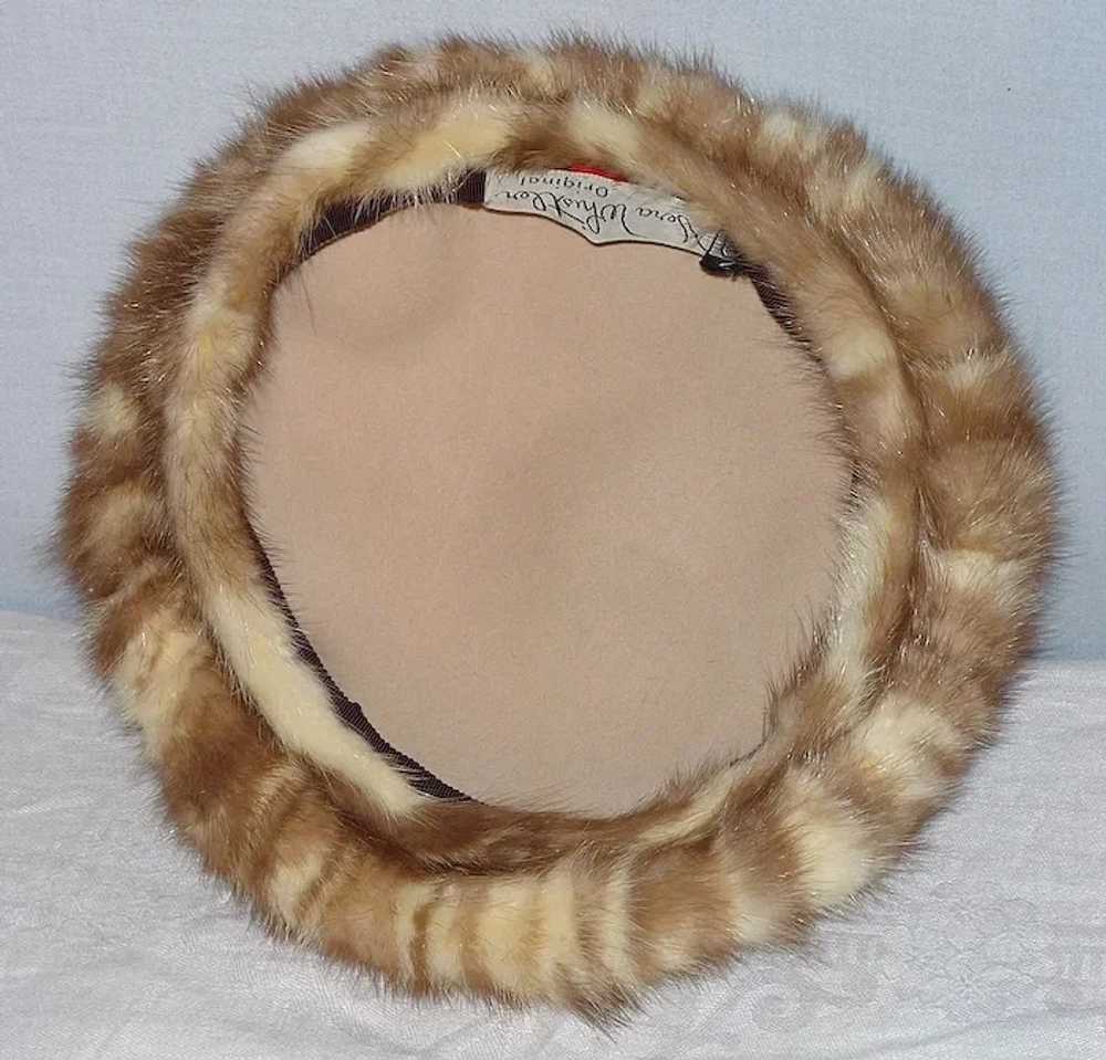 Vintage 1960s Vera Whistler Mink Beret Style Hat … - image 6