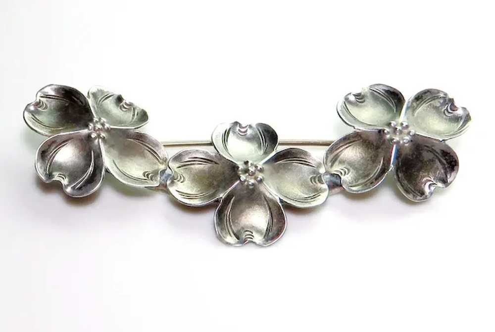 Vintage Stuart Nye Sterling Silver Triple Dogwood… - image 7