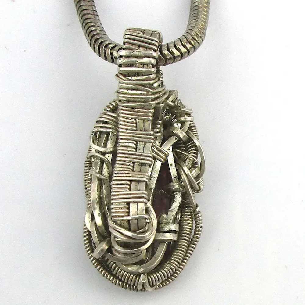 Sterling Silver Wire Work Intricate Pendant Neckl… - image 4