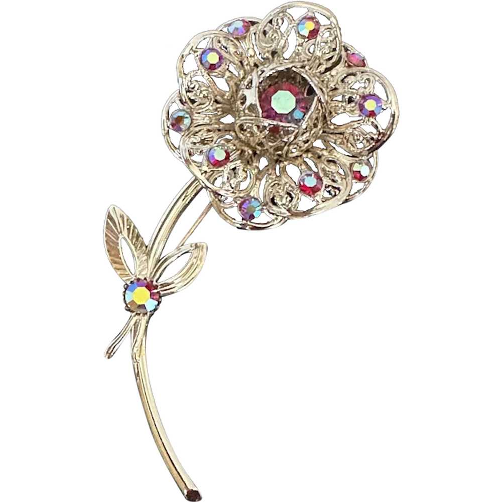 Huge Rose Brooch - image 1