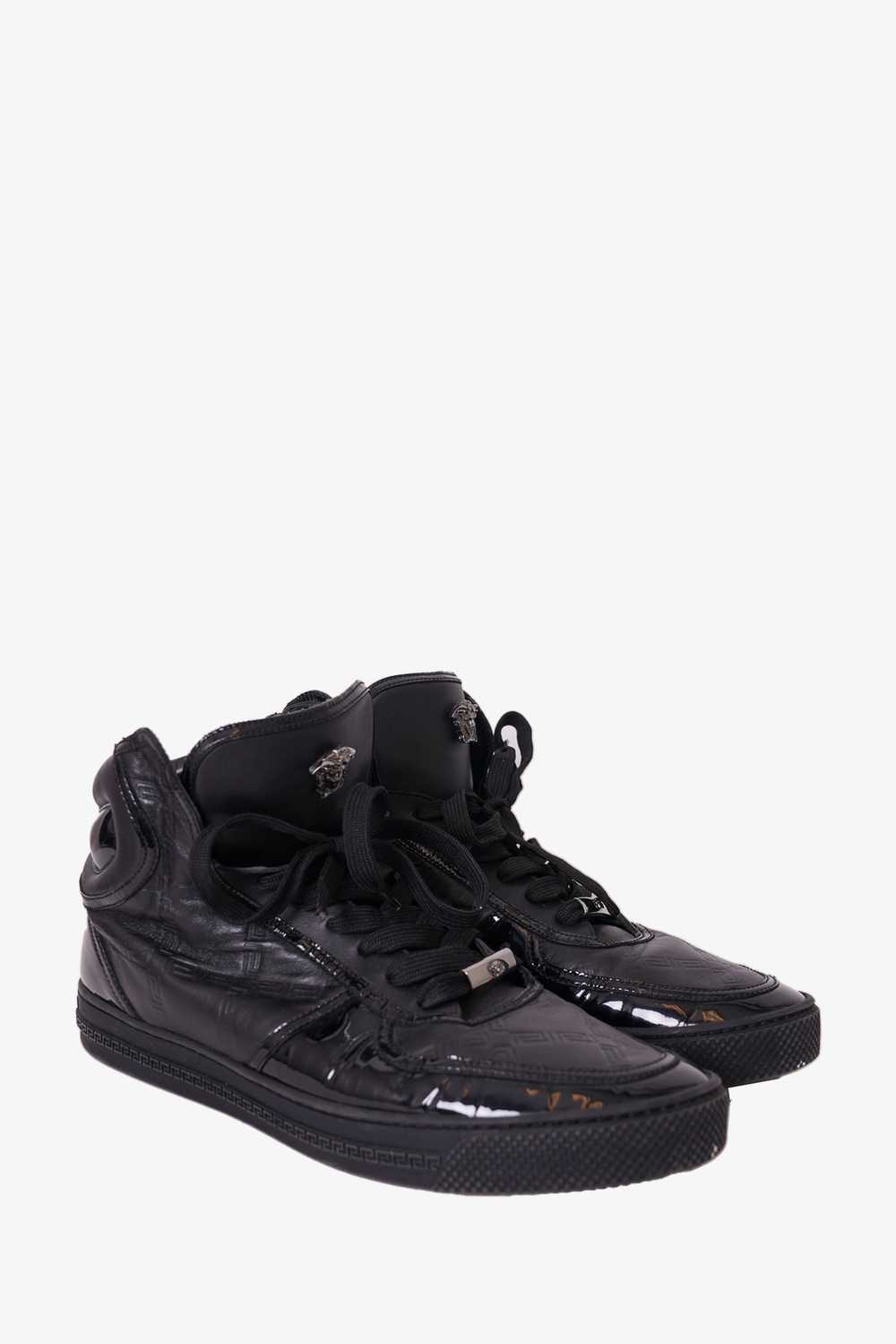 Versace Black Leather Medusa High Top Sneaker Siz… - image 2