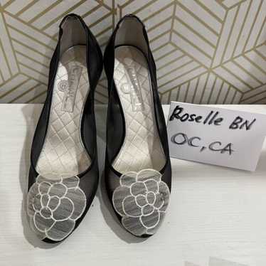靴 CHANEL Camellia Coco Mark Pumps Bicolor Chanel Camellia Pumps Coco Mark Bicolor Leather Size 36 US