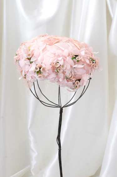 Vintage Pink Floral Petal Hat - image 1