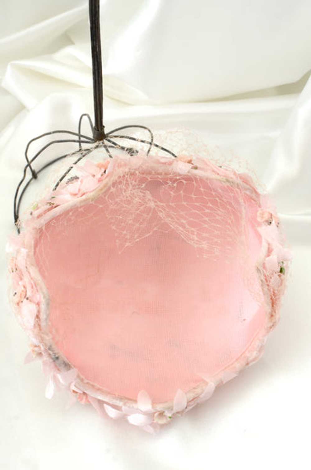 Vintage Pink Floral Petal Hat - image 5