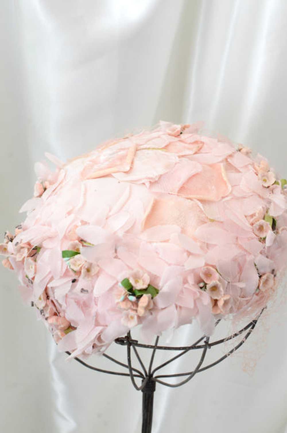 Vintage Pink Floral Petal Hat - image 6