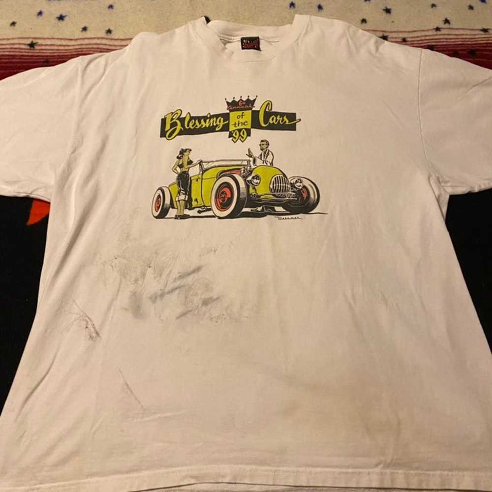 Vintage 1999 Blessing Of The Cars Hot Rod T Shirt - image 3