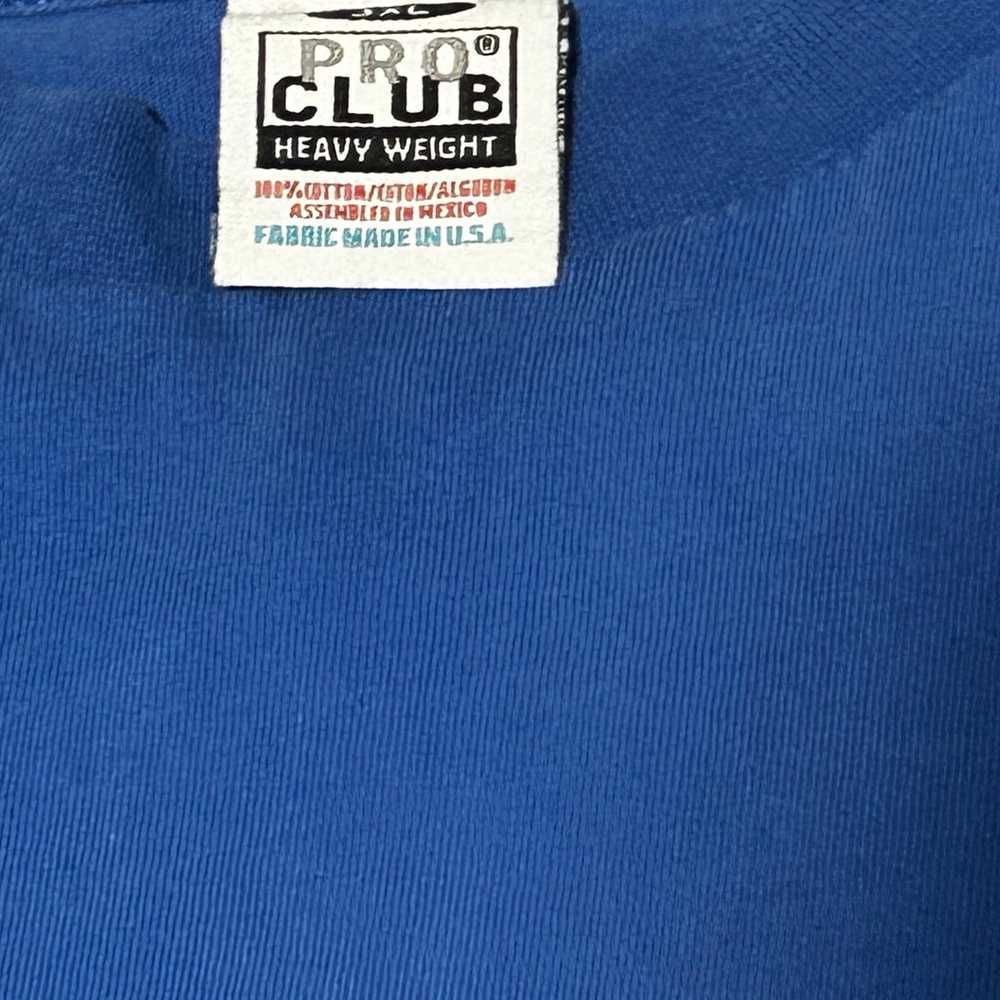 Vintage 90s Pro Club Blue Blank Long Sleeve - image 3