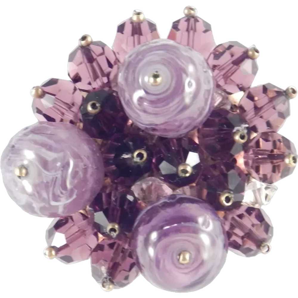 European Murano Venetian Swirl Glass Bead Crystal… - image 1