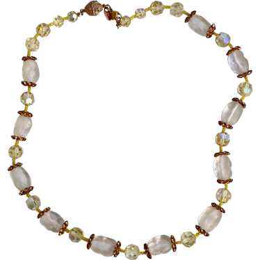 Vintage Vendome Frosted Crystal Bead Necklace