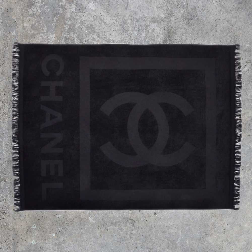 Chanel CC Logo Black Beach Towel - image 1