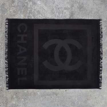 Chanel CC Logo Black Beach Towel - image 1