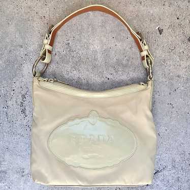 Prada Cream Nylon Hobo Bag - image 1