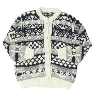 Vintage Woolen Knitted Sweater Cardigan - image 1