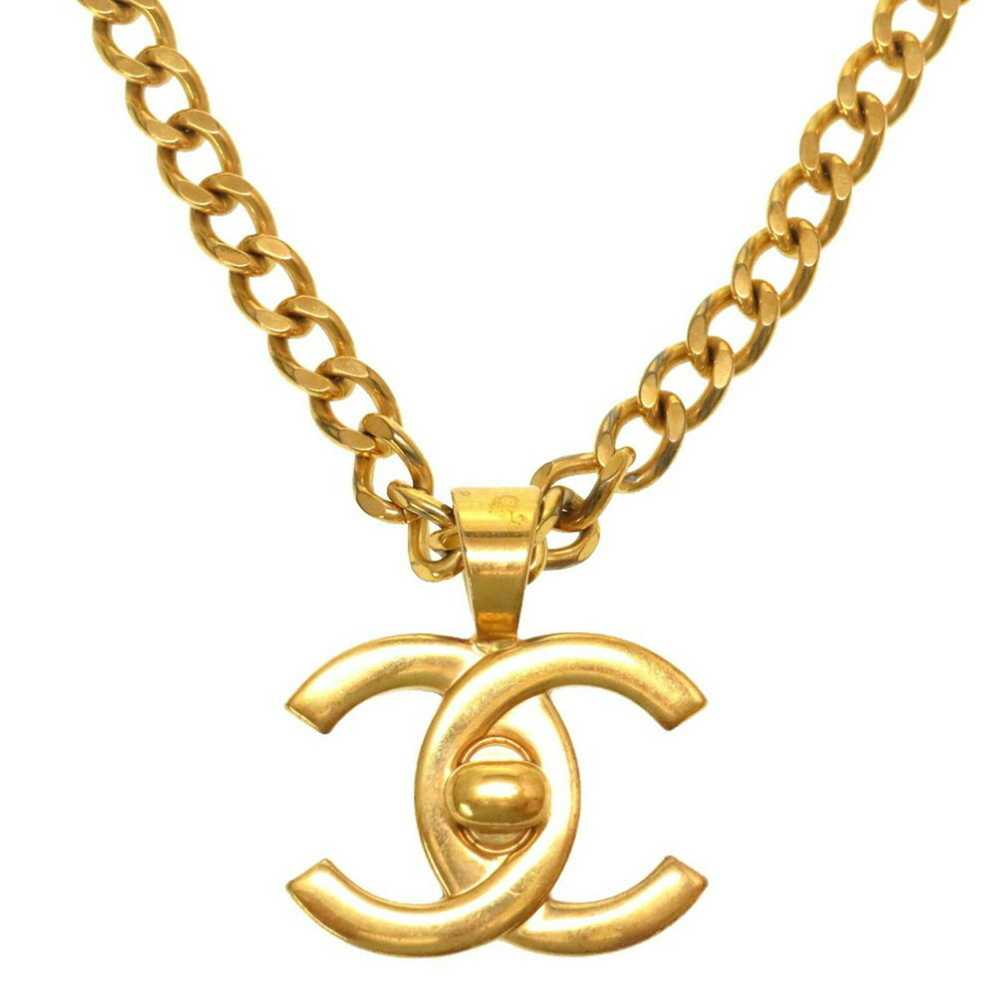 Chanel CHANEL Turnlock Cocomark 97P Gold Chain Ne… - image 1