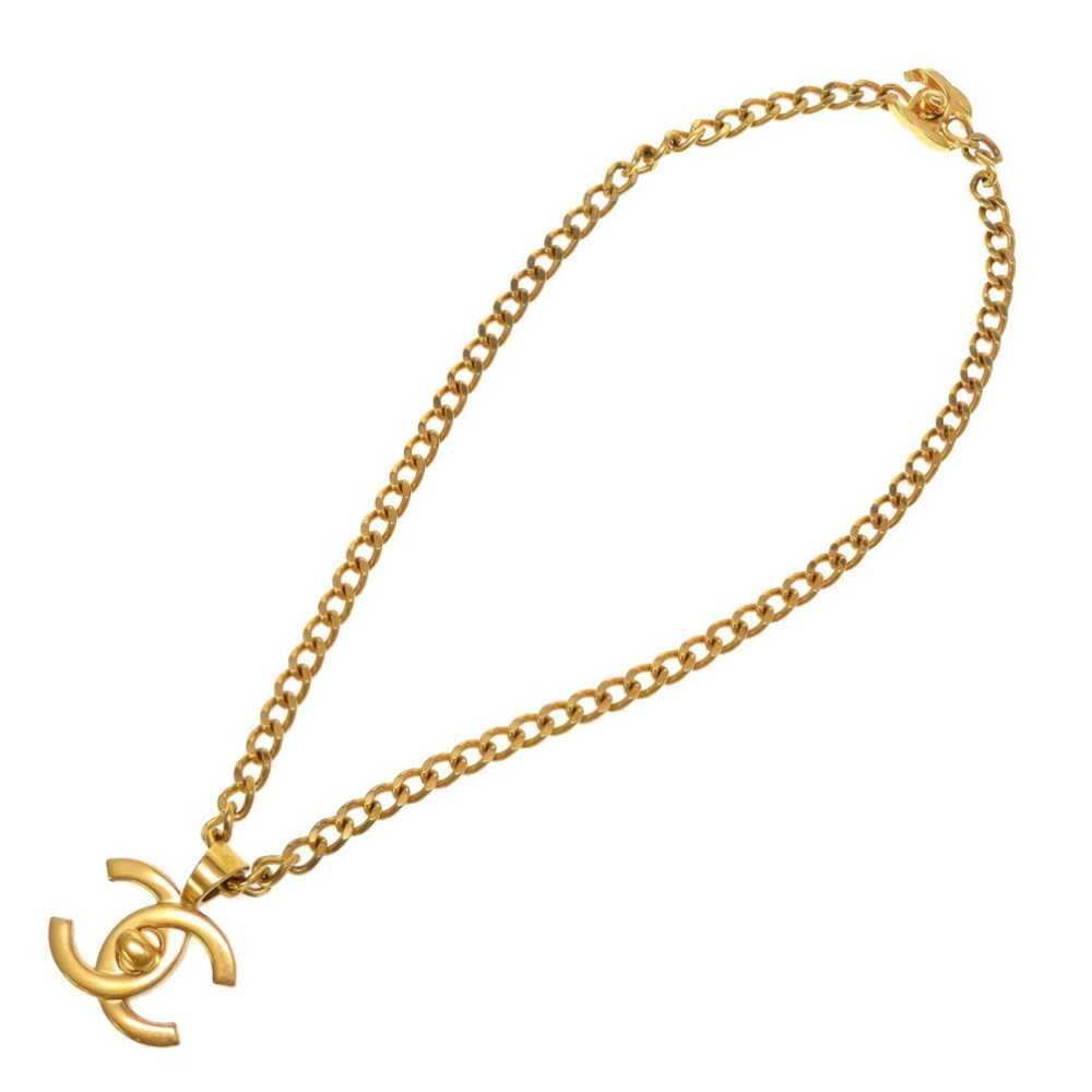 Chanel CHANEL Turnlock Cocomark 97P Gold Chain Ne… - image 3